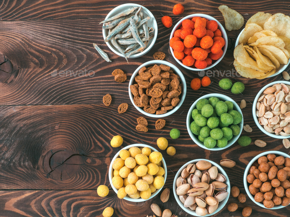 Different snacks for beer - Stock Photo - Images