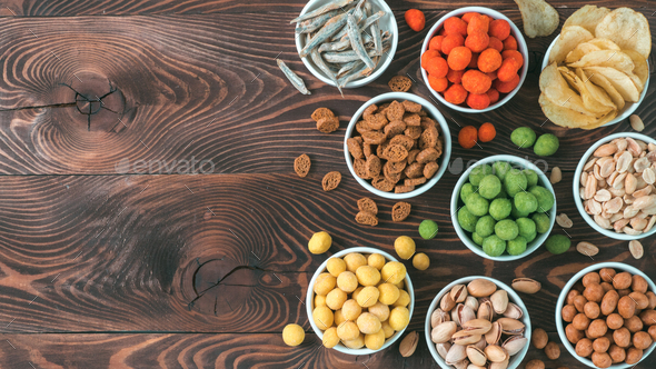 Different snacks for beer - Stock Photo - Images