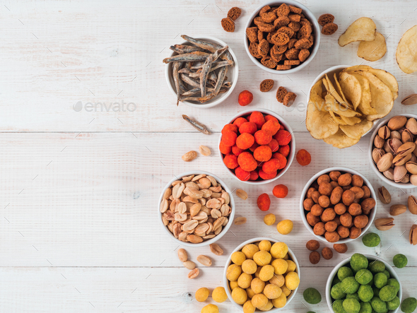 Different snacks for beer - Stock Photo - Images