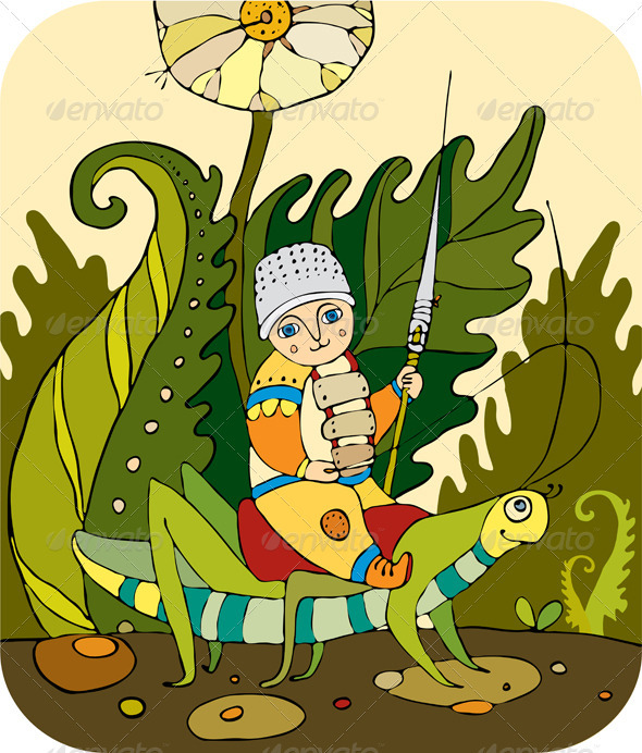 Man Knight Grasshopper Grass