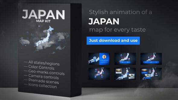 Japan Map Animation - VideoHive 24088159