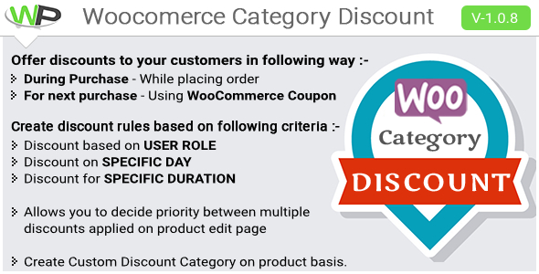 Woocommerce Category Discount