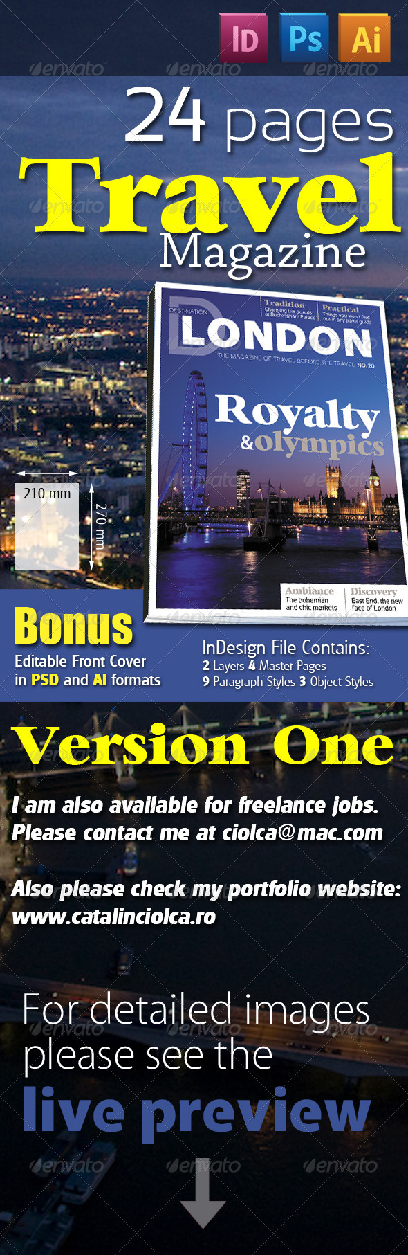 24 Pages Travel Magazine Version One - Magazines Print Templates