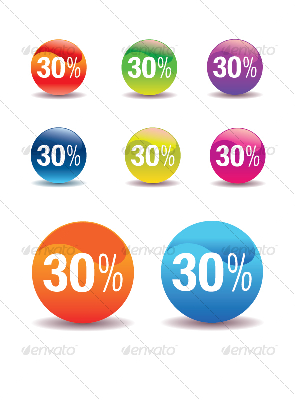Colorful SALE Stickers - VECTOR