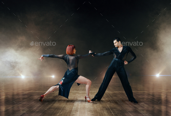 Elegant dancers, latin ballrom dance on stage - Stock Photo - Images
