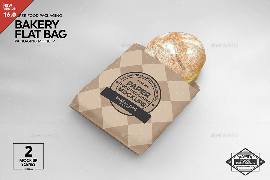 Download Bakery Flat Bag Packaging Mockup by incybautista | GraphicRiver