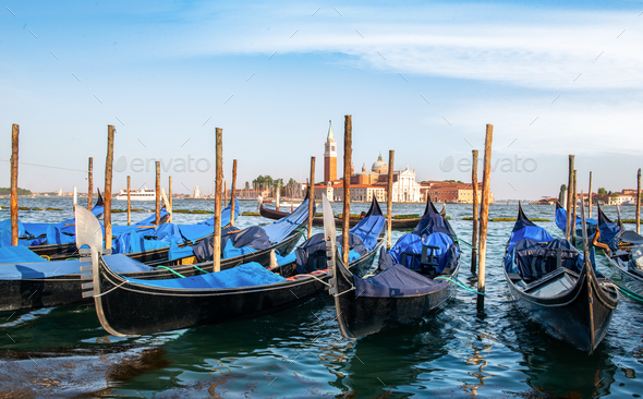 Gondolas in Venice - Stock Photo - Images