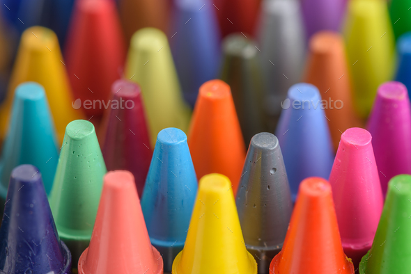 Close up of colorful and pastel crayons Stock Photo by chones
