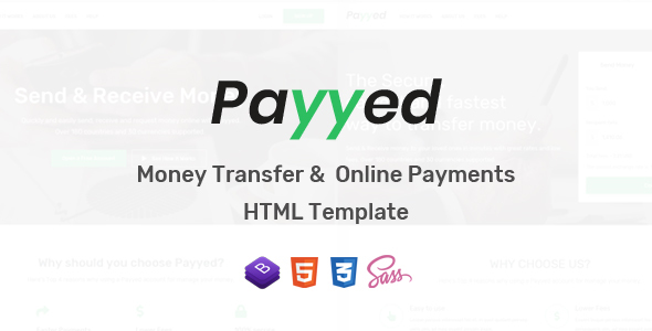 Payyed - Money Transfer and Online Payments HTML Template