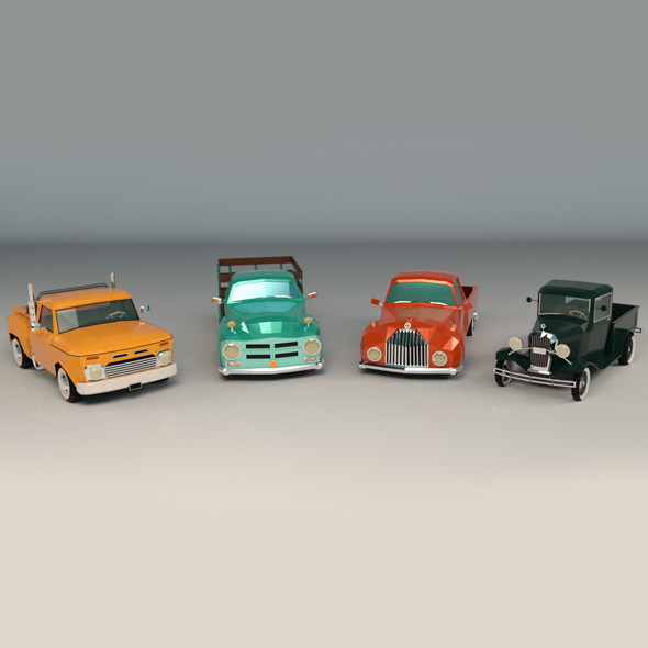 Low Poly Pickup - 3Docean 24118853