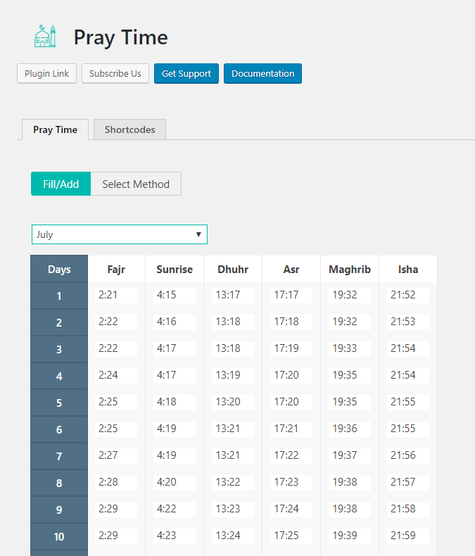 PrayTimes - Islamic Prayer Time WordPress Plugin By TM_Colors | CodeCanyon