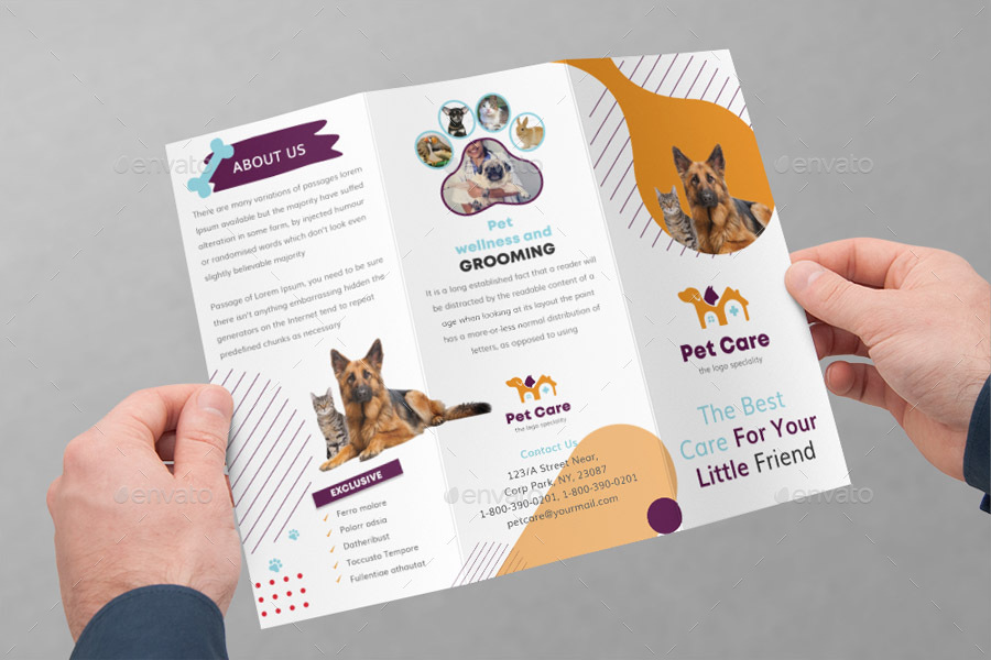 Pet Care Tri-Fold Brochure By GraphicShaper | GraphicRiver