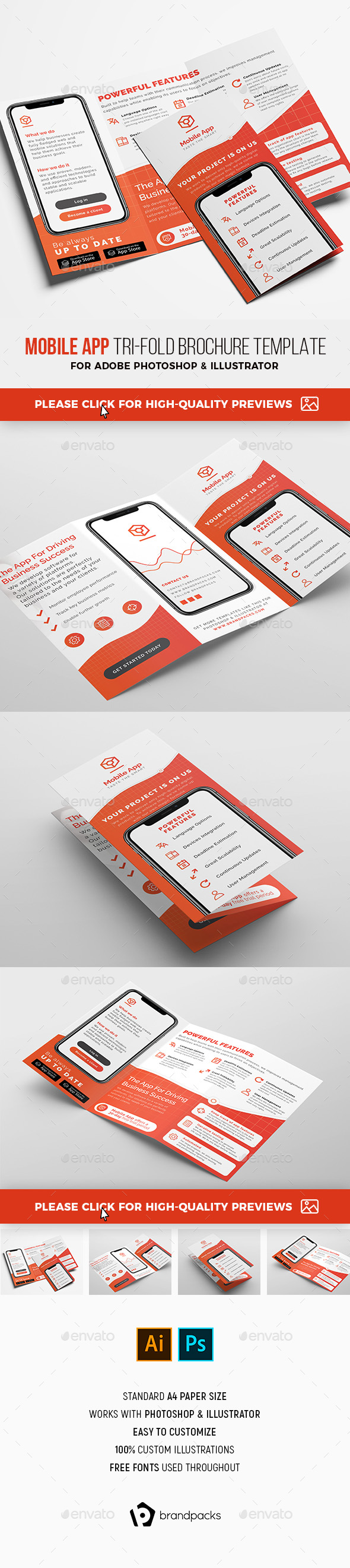 Mobile App Tri Fold Brochure