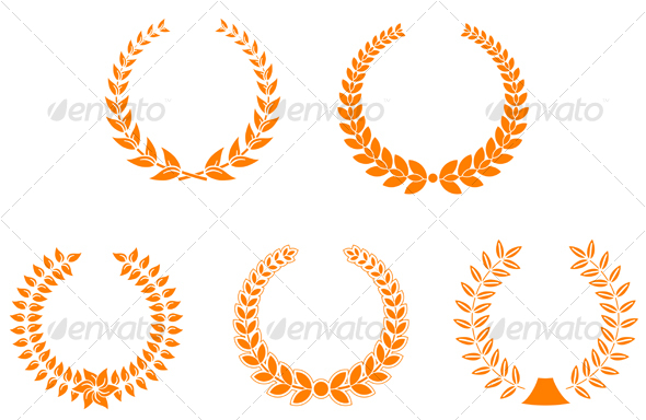 Set of laurel wreaths - Decorative Vectors