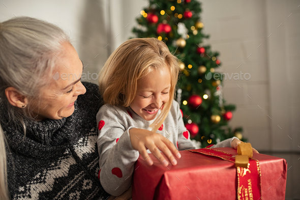 Christmas joyful moments in family - Stock Photo - Images