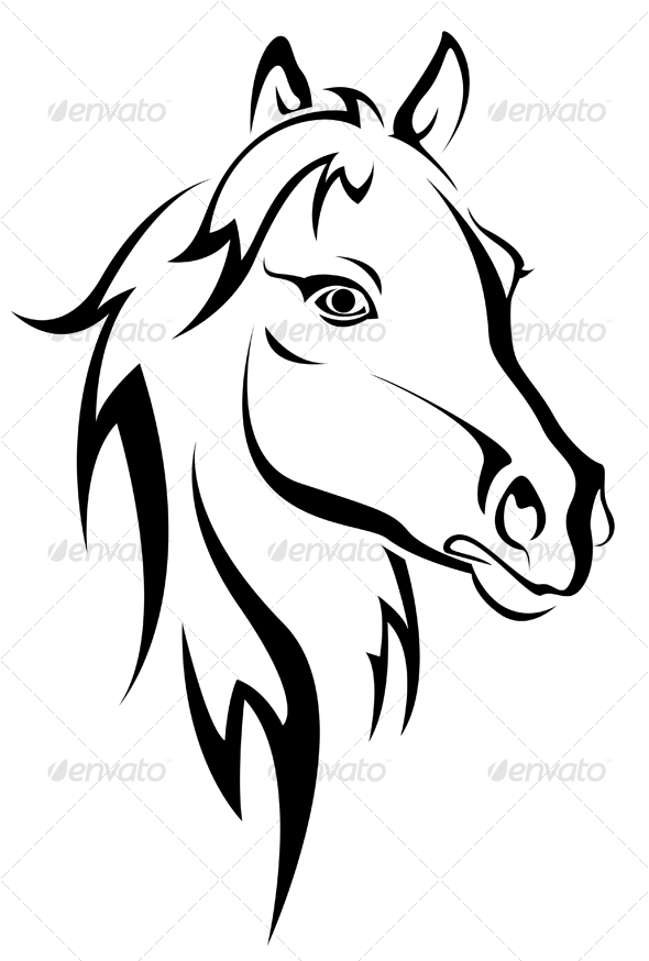 Black horse silhouette - Animals Characters