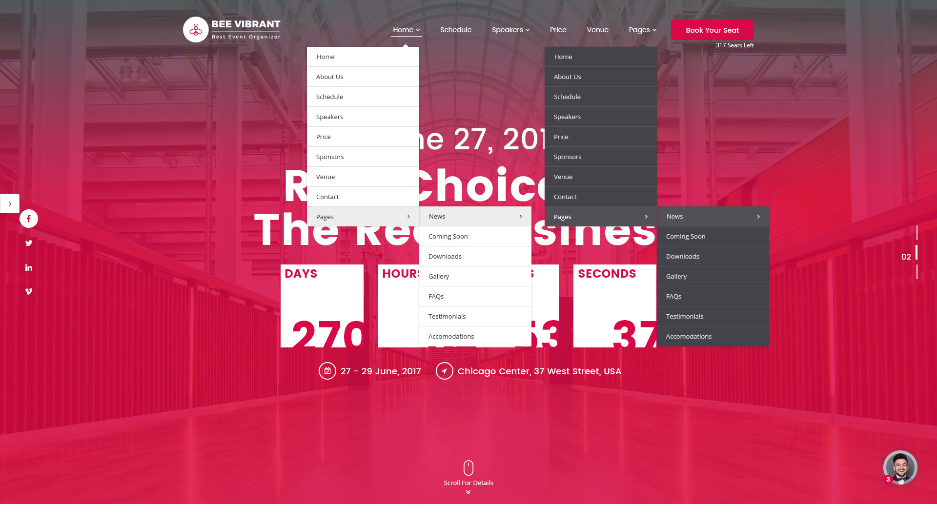 BeeVibrant - Event and Conference PSD Template