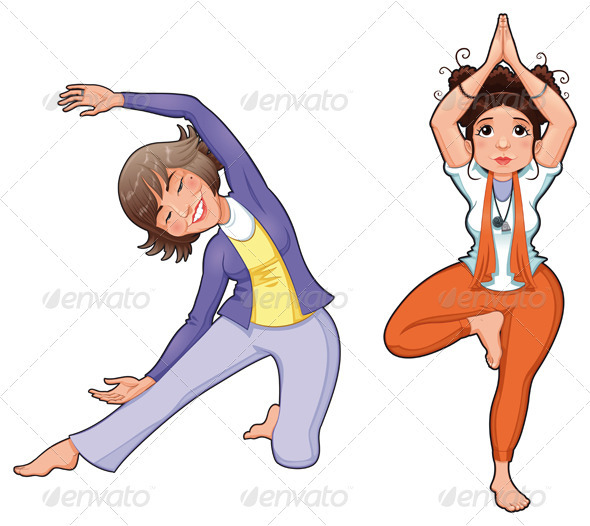 Yoga Positions. - People Characters