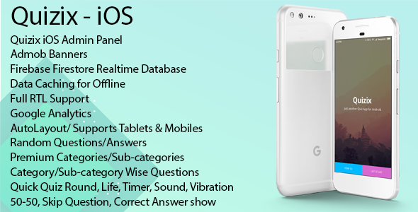 Quizix – iOS Quiz App with AdMob, FCM Push Notification, Offline Data Caching