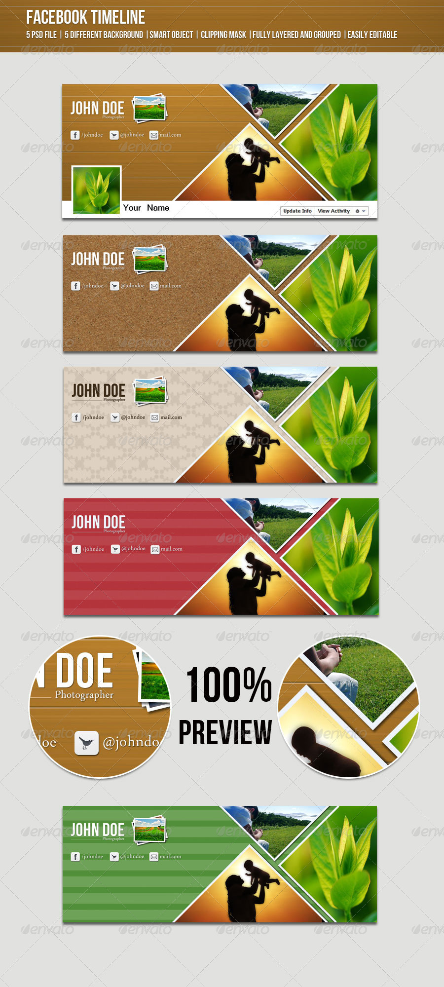 Creative Facebook Timeline - Social Media Web Elements