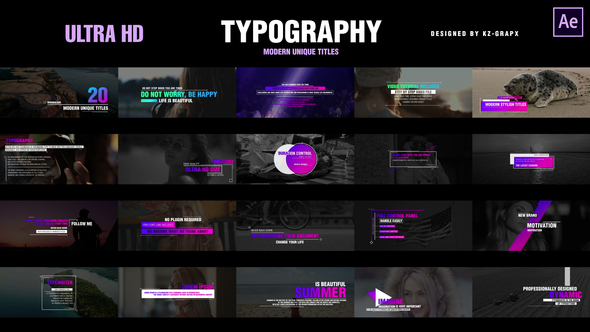 Modern Unique Titles for After Effects | Gradient Colors Titles template preview