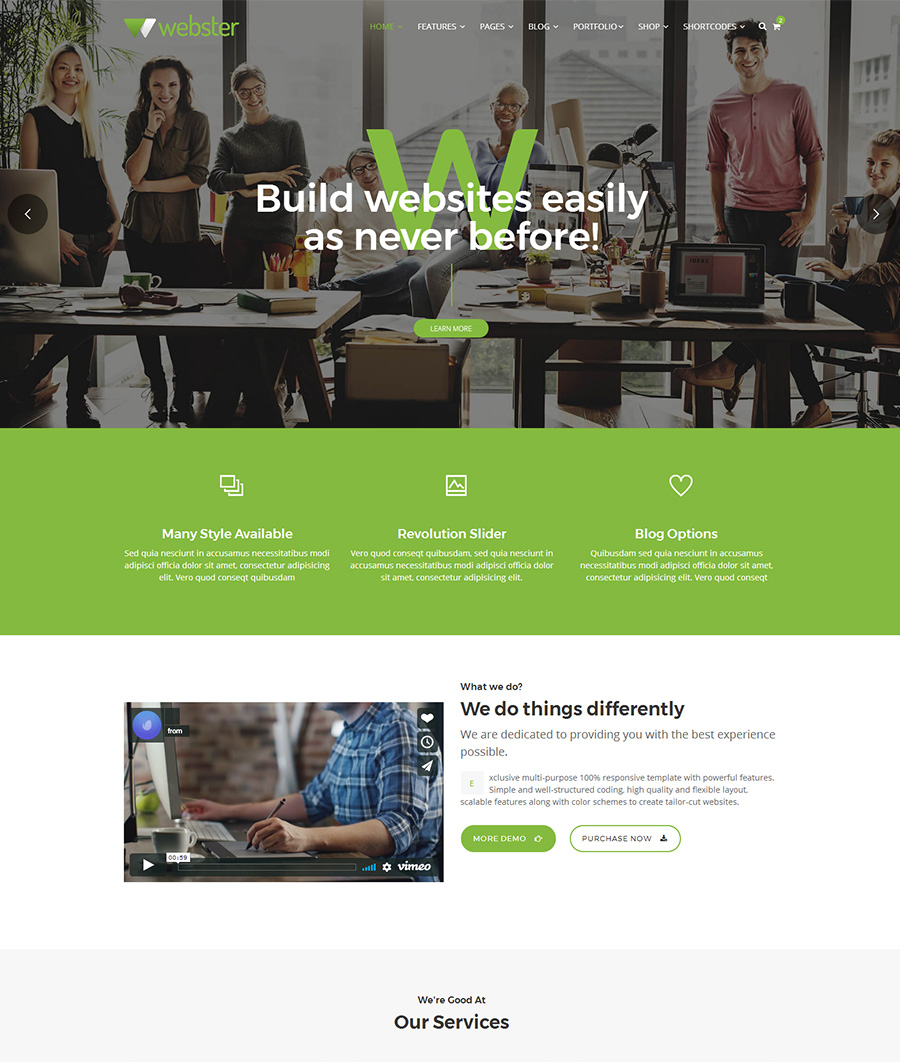 Webster - Responsive Multi-purpose HTML5 Template by Potenzaglobalsolutions