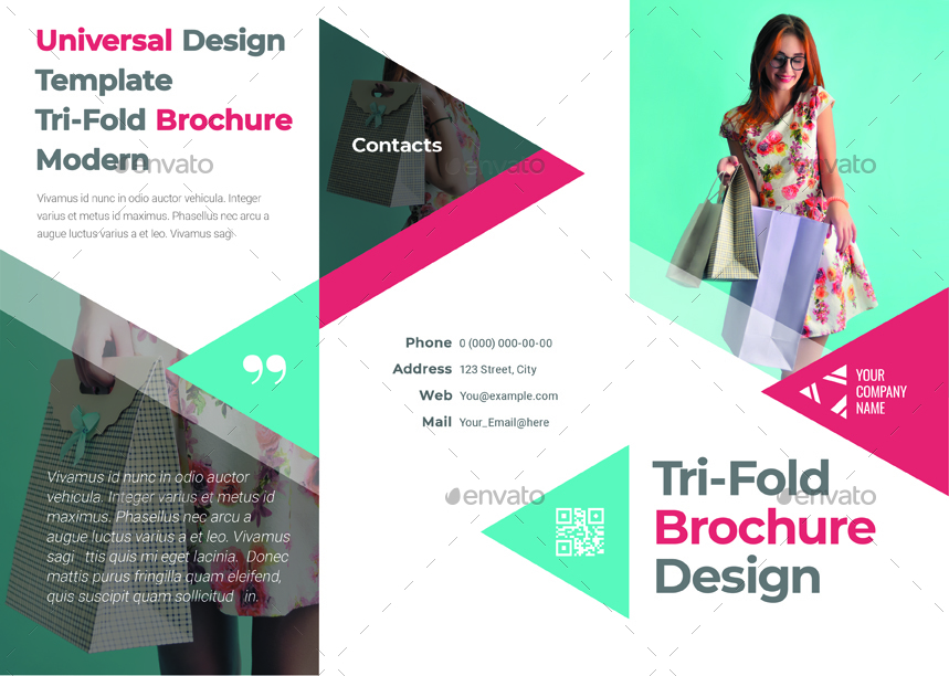 Universal Tri-Fold Brochure With Triangular Design Elements by Oleg_Design