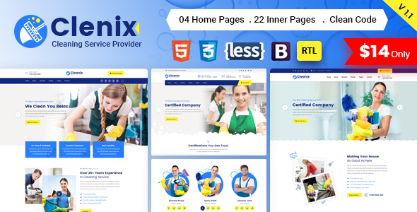 Cleanix - Cleaning Services HTML Template