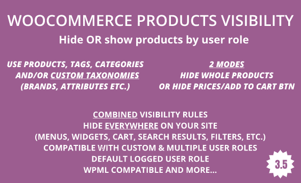 WooCommerce Products Visibility | Hide Products, Categories, Tags, Taxonomies & Prices by User Role