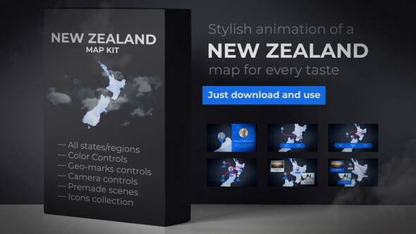 New Zealand Map - VideoHive 24192708