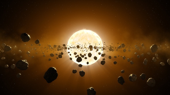 Space Background With Asteroids 2 alt