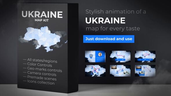 Ukraine Map - VideoHive 24196490