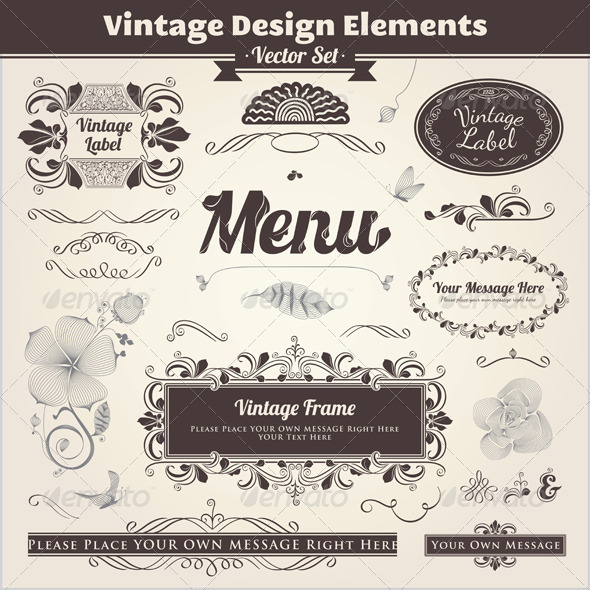 Vintage Calligraphic Design Elements - Decorative Symbols Decorative