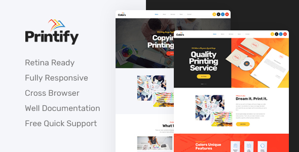 Printify Attention Grabbing Printing Company Html Template By Layerdrops