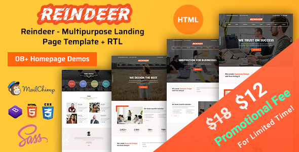 Reindeer | Multi-Purpose Landing Page HTML Template