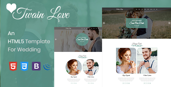 Twain Love - Responsive HTML5 Wedding Template