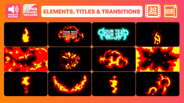 Fire Elements Titles - VideoHive 22767001
