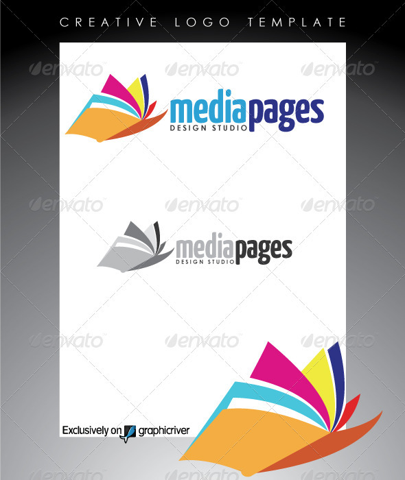 Media Pages Design Studio Logo - Abstract Logo Templates