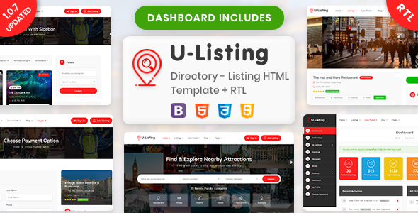 U-Listing - Directory & Listings With Booking HTML Template + RTL by U ...