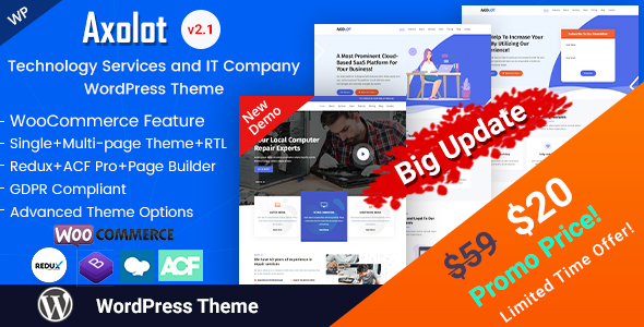 Axolot - Technology Services and IT Company WordPress Theme