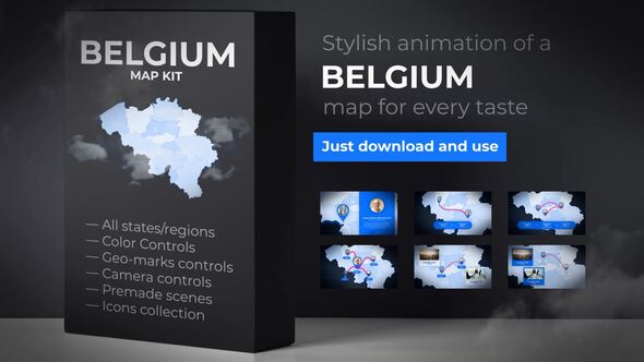 Belgium Map - VideoHive 24231052