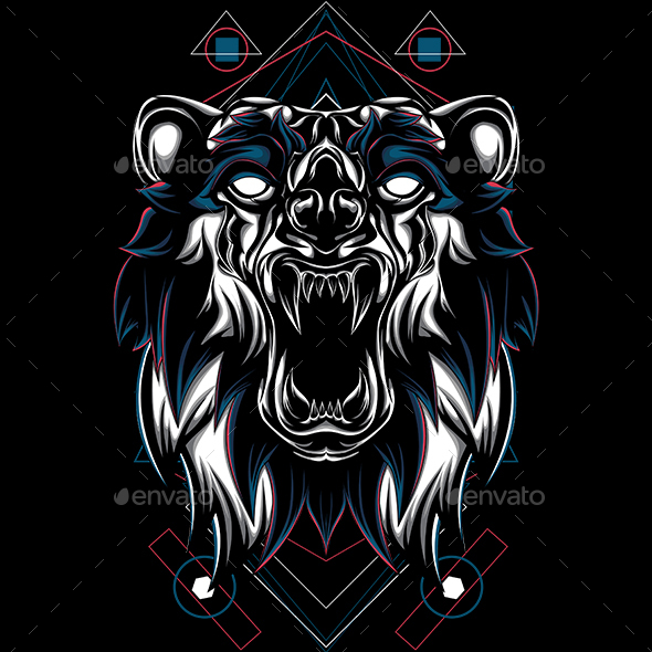 Angry Bear Head Logo