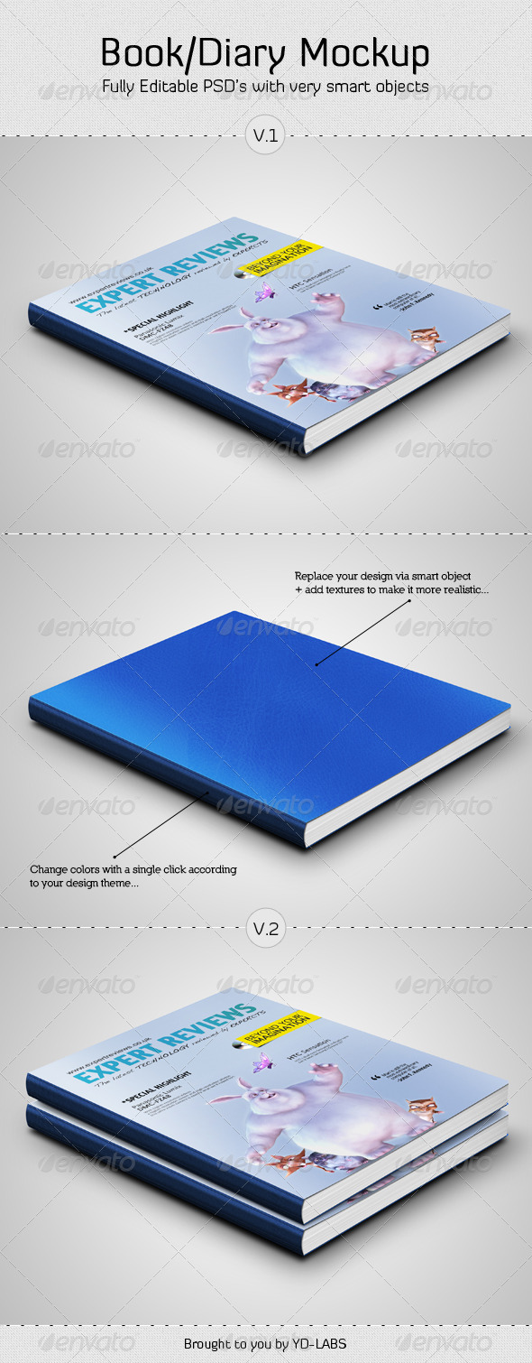 Book / Diary Mockup - Books Print
