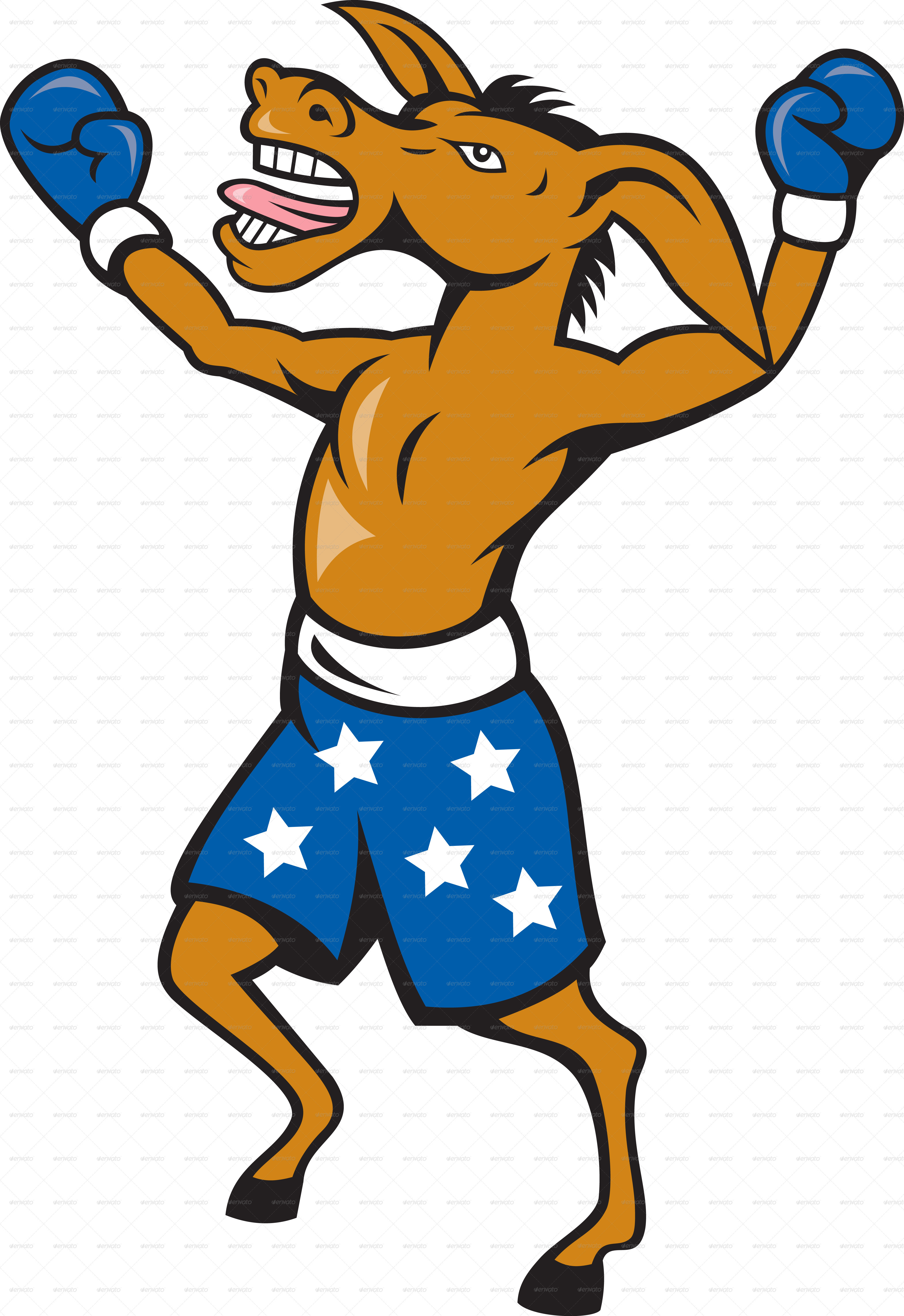 Donkey Jackass Boxer Victory - Animals Characters
