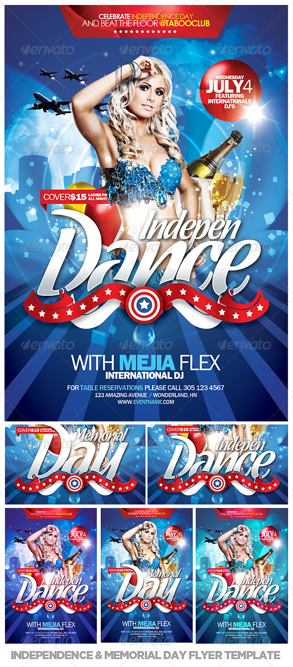 Independence & Memorial Day Flyer Template - Events Flyers