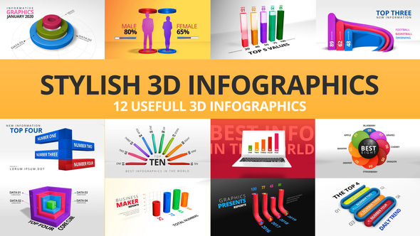 Stylish 3D Infographics - VideoHive 24239322