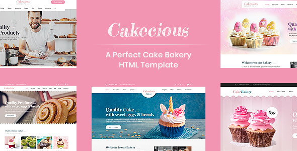 Extraordinary Cakecious - Bakery and Pastry Shop HTML Template