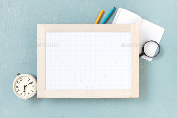 Blank Marker Board and Alarm Clock
