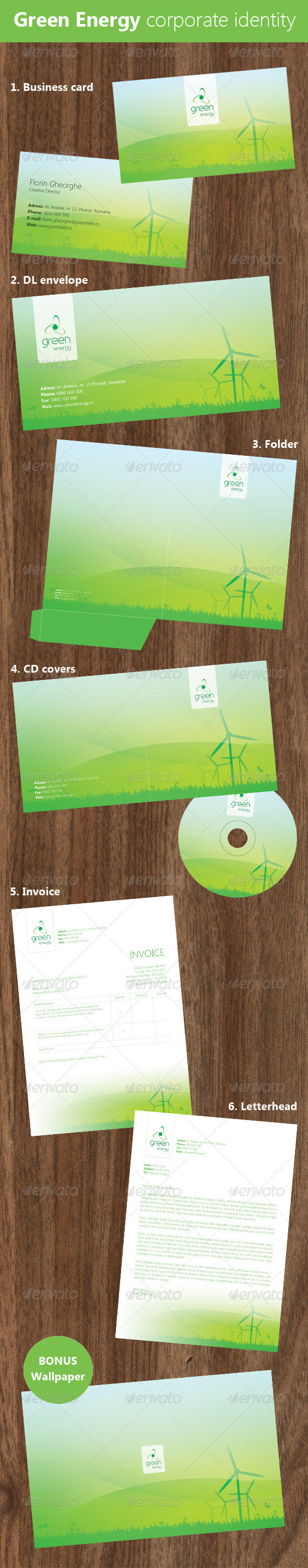 Green Energy Corporate Identity - Industry Specific Business Cards