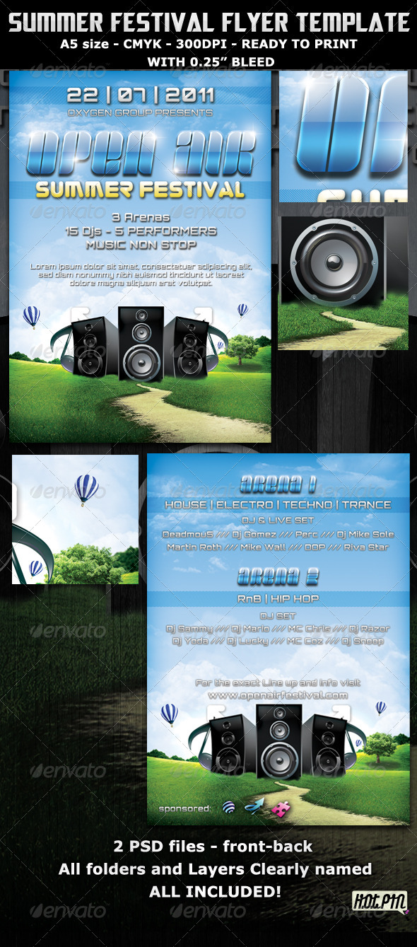 Summer Party Flyer Template - Clubs & Parties Events